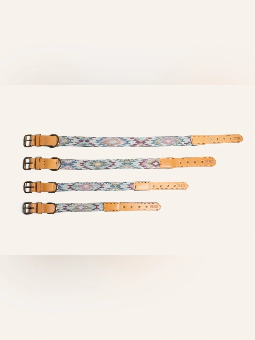 NEW - Drewski Dog Collar - Tan Leather Accent - Large